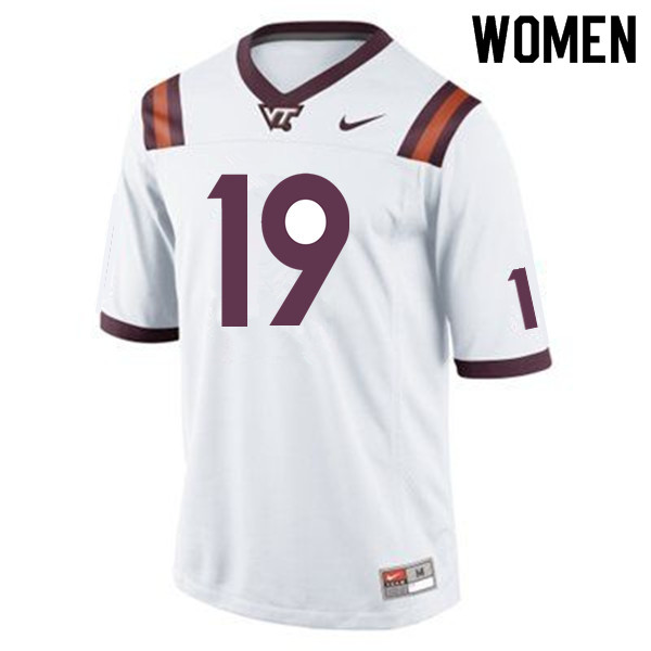 Women #19 Chuck Clark Virginia Tech Hokies College Football Jerseys Sale-Maroon